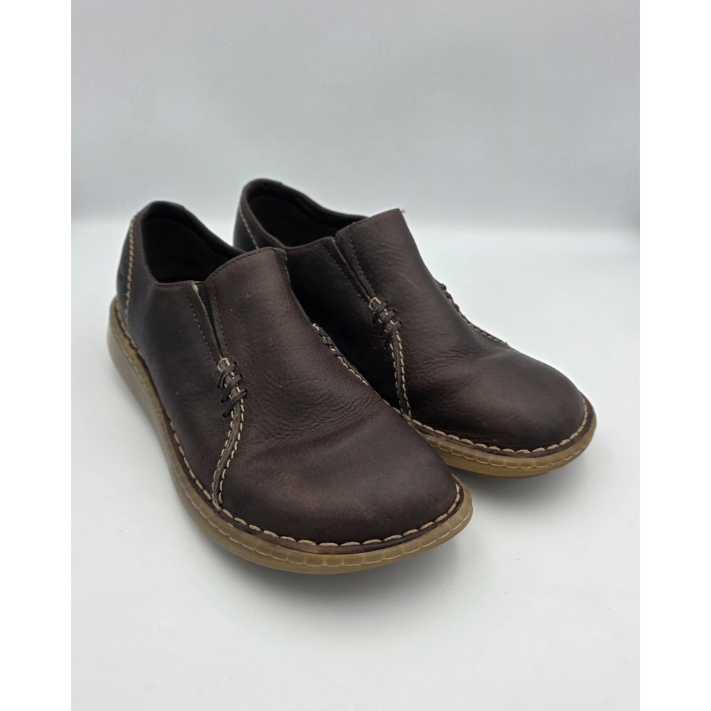 Vtg. Unisex Dr. Martens 3A65 Brown Leather Slip On Shoes  Men's  9 Women's  10